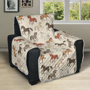 Beige With Horse Pattern Recliner Cover 28" Seat Width