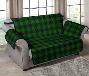 Green Buffalo Plaid 54" Loveseat Couch Cover Sofa Protector Farmhouse Decor