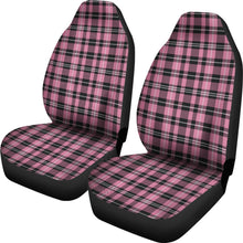Load image into Gallery viewer, Rose Pink and Black Plaid Car Seat Covers
