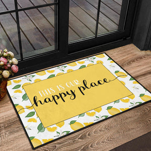 This Is Our Happy Place Lemon Pattern Welcome Mats