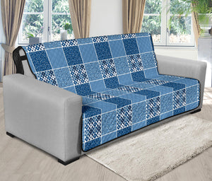 Blue Patchwork Style Printed Shabby Chic Furniture Covers