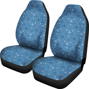 Blue With Retro Stars Pattern Car Seat Covers