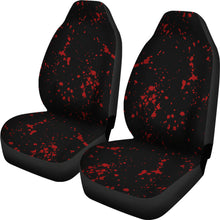Load image into Gallery viewer, Black With Red Blood Spatter Splatter Pattern Car Seat Covers
