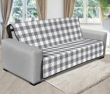 Load image into Gallery viewer, Gray and White Buffalo Plaid Furniture Slipcovers
