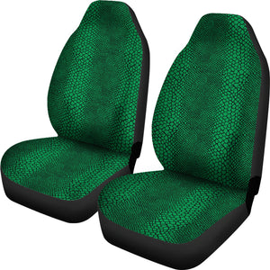 Green and Black Lizard Snake Skin Scales Car Seat Covers Seat Protectors