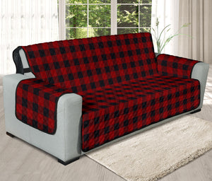 Red and Black Buffalo Plaid 78" Oversized Sofa Protector Couch Cover Farmhouse Country Pattern Slip Cover
