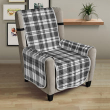 Load image into Gallery viewer, Gray and White Plaid Armchair Slipcover Protector For 23&quot; Seat Width Chairs
