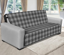 Load image into Gallery viewer, Gray Buffalo Plaid Futon Cover Couch Sofa Protector 70&quot; Seat Width Slip Cover
