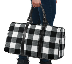 Black and White Buffalo Check Duffel Bag Travel Bag