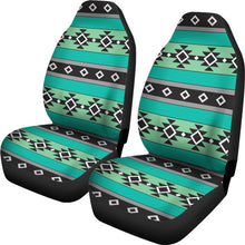 Load image into Gallery viewer, Green, Blue and Gray Abstract Aztec Ethnic Pattern Boho Car Seat Covers
