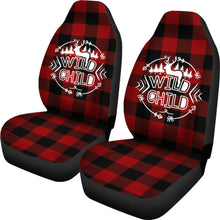 Load image into Gallery viewer, Wild Child on Buffalo Plaid Car Seat Covers
