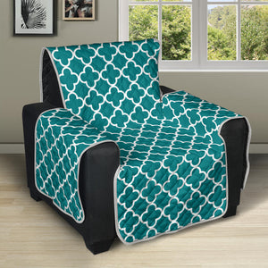 Teal and White Quatrefoil Furniture Slipcover Protector