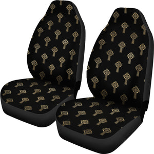 Celtic Cross Black and Gold Car Seat Covers
