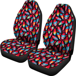 Red Feathers Car Seat Covers