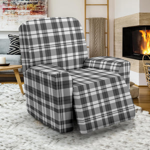 Gray and White Plaid Recliner Stretch Slipcover Protector