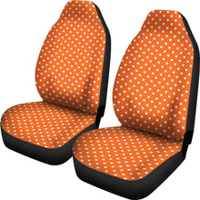 Load image into Gallery viewer, Orange and White Polkadot Car Seat Covers Set
