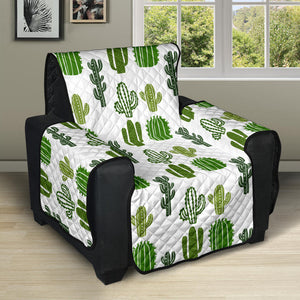 White With Green Cactus Pattern Furniture Slipcovers