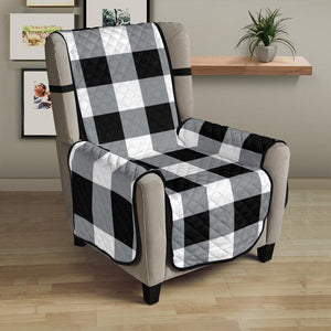 Buffalo Check Armchair Slipcover Protectors In Black, White and Gray For 23" Seat Width Chairs