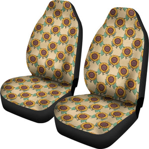 Vintage Background With Sunflowers Car Seat Covers