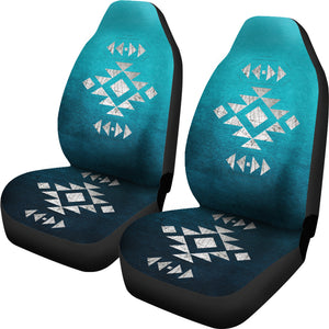 Teal Ombre With Tribal Ethnic Design Car Seat CO\overs Set