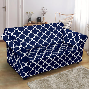 Navy and White Quatrefoil Stretch Slipcover Protectors