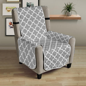 Gray and White Quatrefoil Furniture Slipcover Protectors Medium