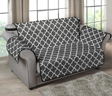 Load image into Gallery viewer, Dark Gray and White Quatrefoil Furniture Slipcover Protectors
