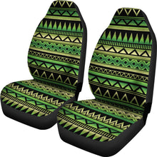 Load image into Gallery viewer, Green and Black Tribal Car Seat Covers Set Ethnic Aztec Pattern

