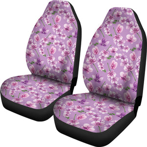 Light Purple and Pink Orchid Flower Pattern Car Seat Covers