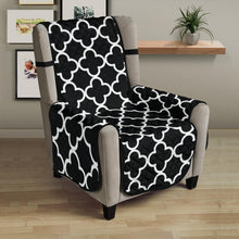 Load image into Gallery viewer, Black and White Quatrefoil Pattern Furniture Slipcover Protectors
