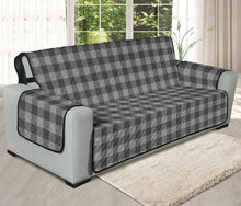 Load image into Gallery viewer, Gray Oversized Buffalo Plaid Couch Cover Sofa Protector 78&quot; Seat Width
