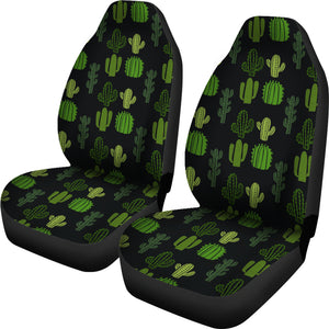 Black With Cactus Pattern Car Seat Covers Set