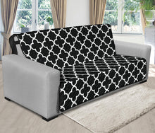 Load image into Gallery viewer, Black and White Quatrefoil Pattern Furniture Slipcover Protectors
