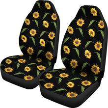Load image into Gallery viewer, Black With Rustic Sunflower Pattern Car Seat Covers Seat Protectors

