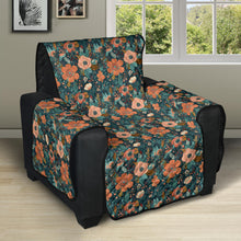 Load image into Gallery viewer, Floral Pattern Orange Peach and Teal Furniture Slipcovers
