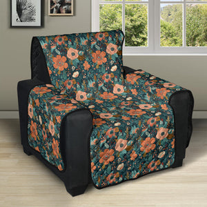 Floral Pattern Orange Peach and Teal Furniture Slipcovers