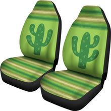 Load image into Gallery viewer, Green Serape Cactus Car Seat Covers Set
