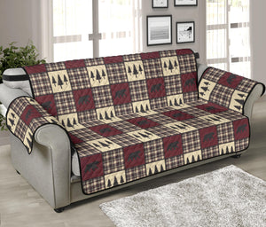 Fall Color Bear Plaid Sofa