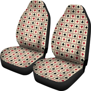 Playing Card Suits Pattern Car Seat Covers Seat Protectors