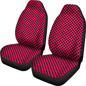 Magenta and Black Polka Dot Car Seat Covers Set