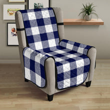 Load image into Gallery viewer, Navy Blue Marled Buffalo Check Furniture Slipcovers
