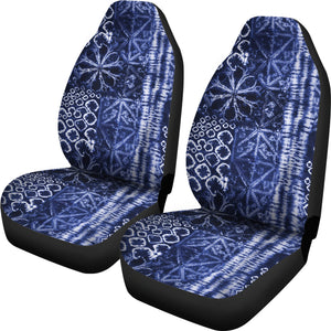 Shibori Indigo and White Tie Dye Style Car Seat Covers