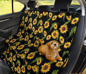 Black With Rustic Sunflower Pattern Back Bench Seat Cover For Pets