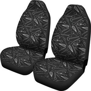 Kitchen Tools Cooking Car Seat Covers Chalky Black and White