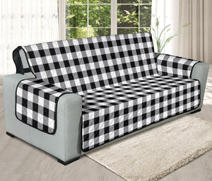 Buffalo Check Oversized Sofa Couch Slipcover in Black White and Gray