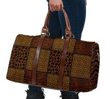 Load image into Gallery viewer, Animal Print Patchwork Travel Bag Duffel Bag Luggage With Tiger Striped Sides
