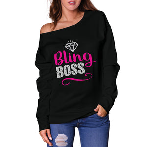 Bling Boss Off Shoulder Sweater