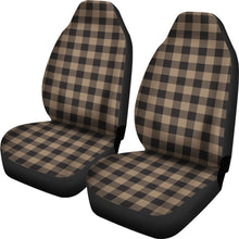Load image into Gallery viewer, Brown and Black Buffalo Plaid Car Seat Covers
