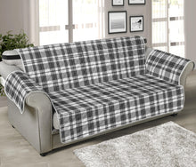 Load image into Gallery viewer, Gray and White Plaid Sofa Slipcover Protectors For 70&quot; Seat Width Couches
