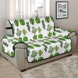 White With Green Cactus Pattern Furniture Slipcovers